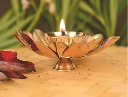 Anvi Decor Copper Brass Leaf Lotus Akhand Diya-thumb2
