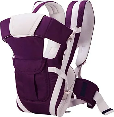 4 in 1 Adjustable Baby Carrier Cum Kangaroo Bag Baby Carry Sling Back Front Carrier for Baby with Safety Belt and Buckle Straps for 0 18 Months Purple
