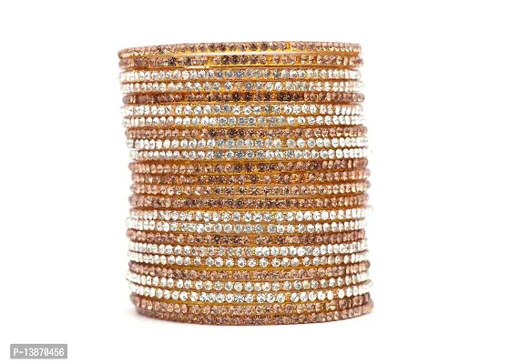 Buy Honbon Beautiful Stylish Glass Bangles with Stone Design