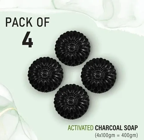 Activated Charcoal Handmade Bath Soap (Pack of 4,5)
