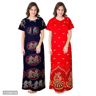 Buy Stylish Fancy Cotton Printed Nighty For Women Pack Of 2 Online In India  At Discounted Prices