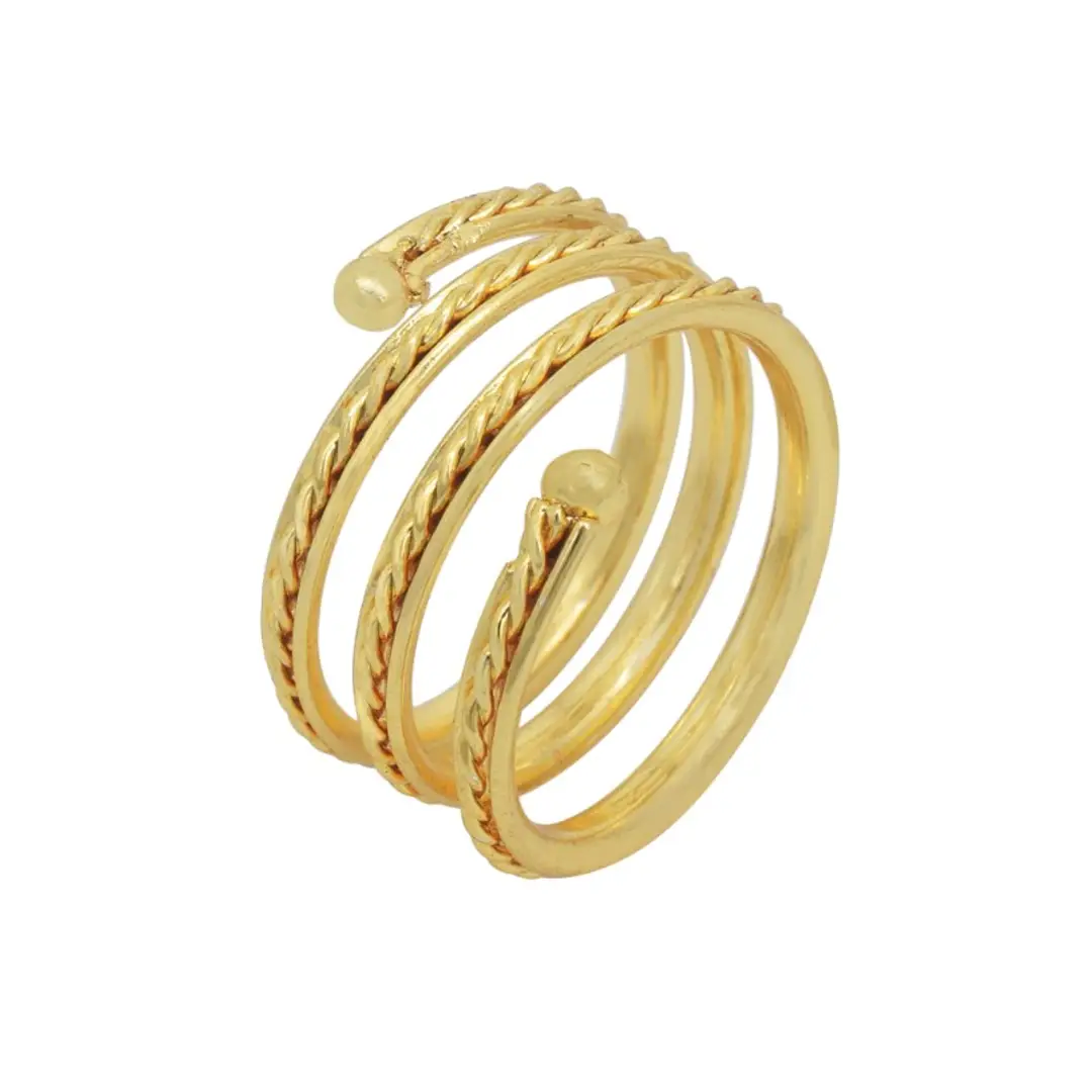 Combination-Finish 10k Gold Band Ring from Brazil - Glittering Texture |  NOVICA
