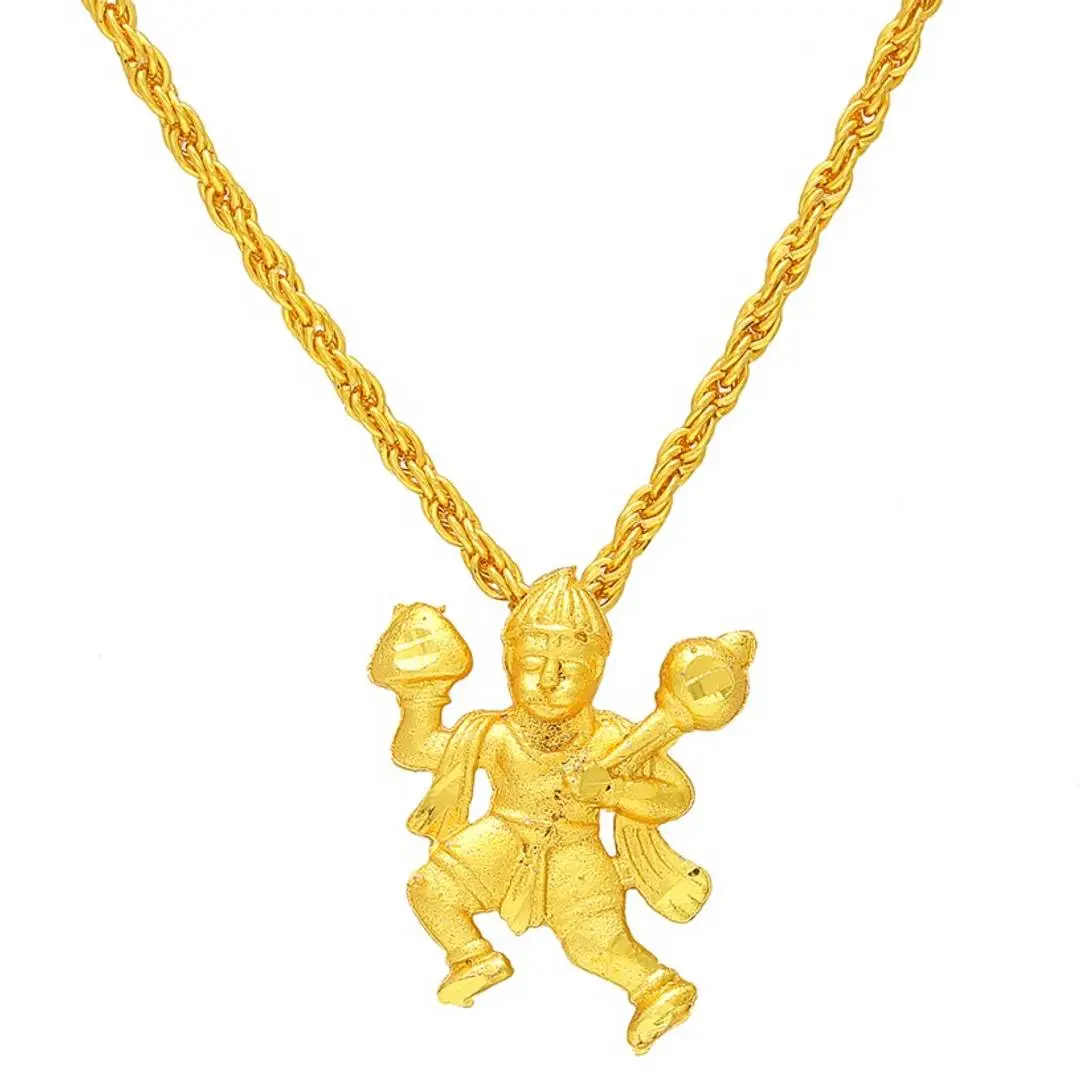DzineTrendz Gold plated Raw Gold finish hanuman Bajrang bali