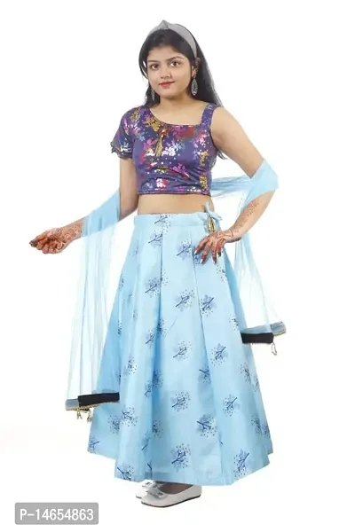 Georgette Party Wear Girls Blue Lehenga Choli, Size: 28.0 at Rs 1321/set in  Mumbai