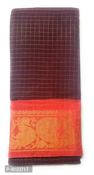 Madurai Sungudi Cotton Saree - Plain Body and Mayuri Pattu Big Border for  Women…