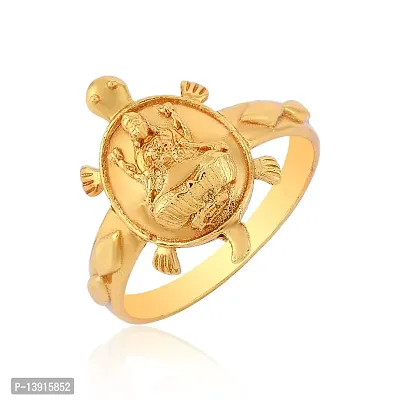 Opulent Goddess Lakshmi Inspired Gold Finger Ring