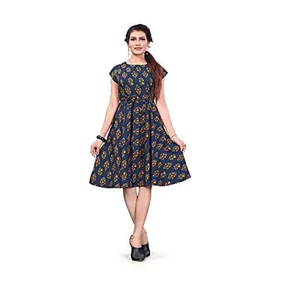 Hiva Trendz Women's Western Fit & Flare Skater Dress 