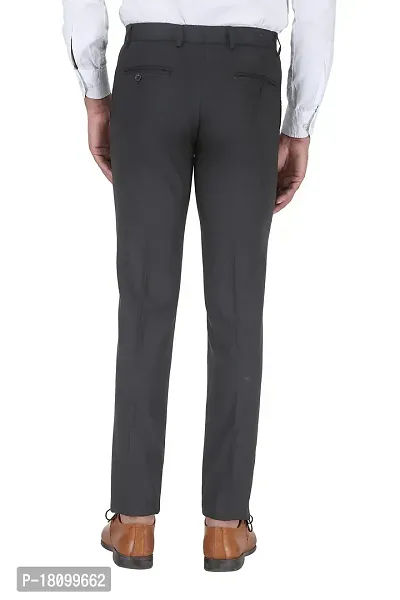 Buy BOSS Slim Fit Flat Front Trousers | Navy Blue Color Men | AJIO LUXE