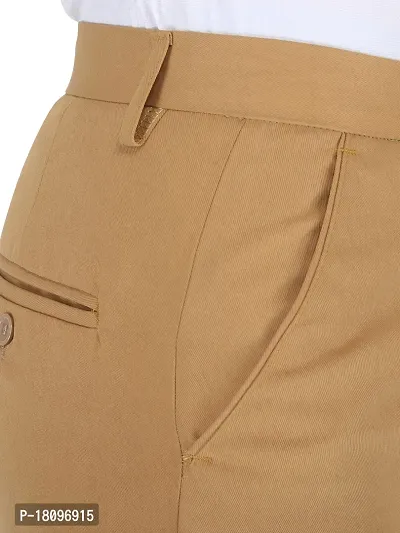 Buy Shotarr Slim Fit Beige Formal Pant for Men - Polyester Viscose