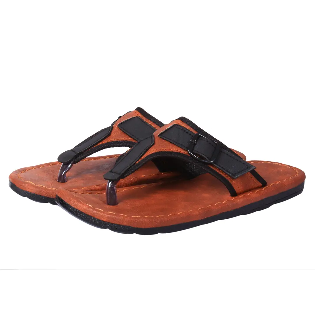 Synthetic on sale leather slippers