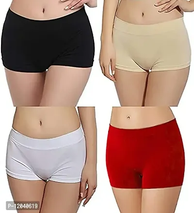 Buy ASJAR Seamless Boyshort Panties for Women Shorts Panty high Waist Shorts  Women no Panty Lines- (Free Size 30-38)(Pack of 3)(Multi Colored)  (Skin-White-Red) Online In India At Discounted Prices