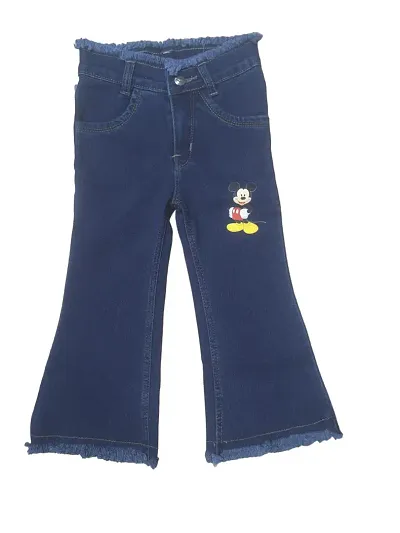 Classic Denim Solid Jeans for Kids Girls