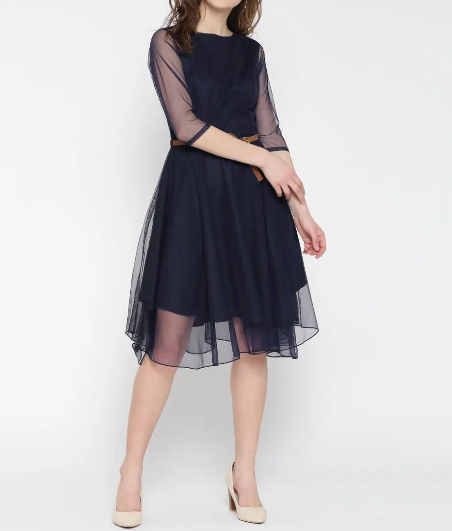 Round Neck Knee Length Shift Dress | SOSANDAR | M&S