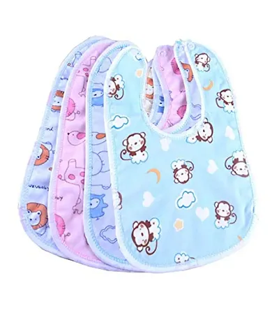 NEWBORN Baby Bibs Apron Fast Dry Cotton for boy and Girl -Pack of 4 pcs