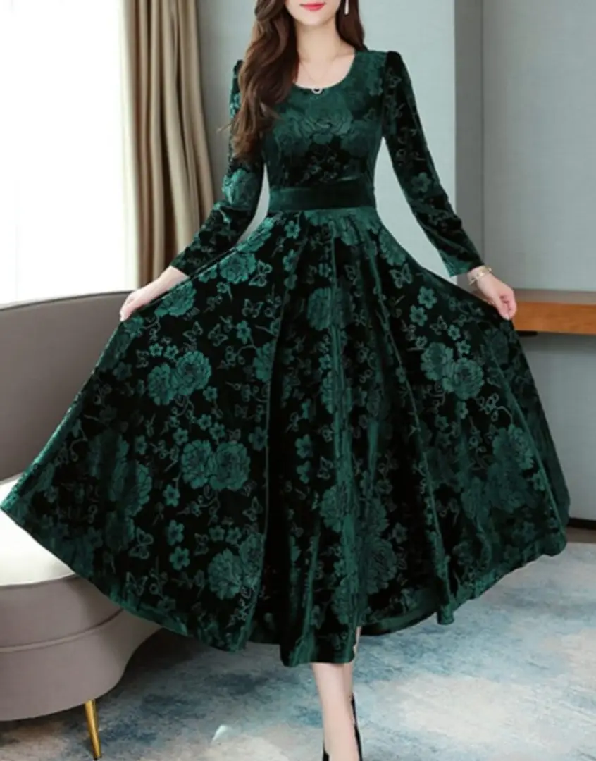 Shopping Arena - Party Wear Velvet dress Velvet gown with... | Facebook-atpcosmetics.com.vn