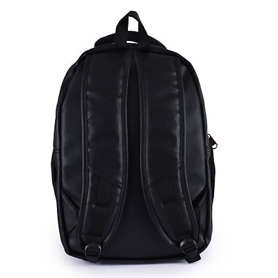 faux leather laptop backpack