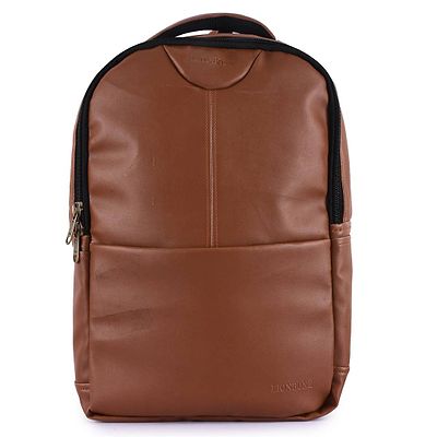 faux leather laptop backpack