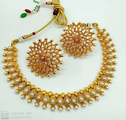 copper necklace set with earrings