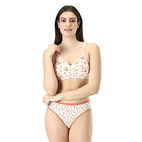 Buy Benivogue Cotton Panty Cotton Bras Set for Girl's, Floral Printed  Women Lingerie Innerwear Underwear Set for Everyday Use