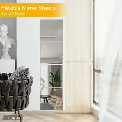 Buy Spectro 6 PCS 8''x6'' Self Adhesive Acrylic Mirror Tiles Small  Frameless Mirrors Flexible Mirror Sheets Wall Stickers Non Glass Mirror  Panels for Bathroom Living Room Wall Decor Home Gym Door Online