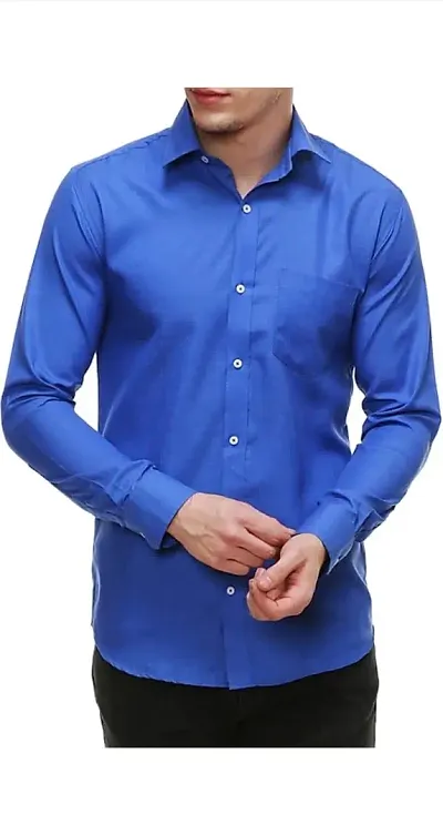 Royal blue casual shirt store