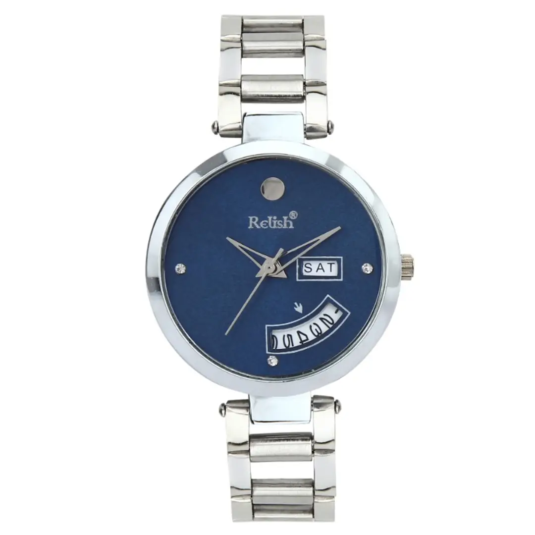 Lor Silver Gold Blue Automatic Chain Watch For Men – Luxury D'Allure