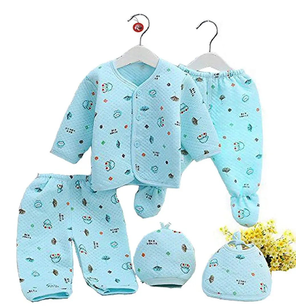 Newborn Baby Boys Girls ( 5pcs/set) Infant Underwear Set Unisex Clothing  Suit (0-3 Month)