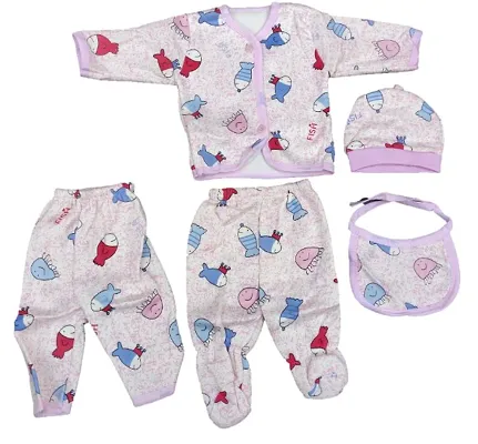 Newborn Baby Boys Girls ( 5pcs/set) Infant Underwear Set Unisex Clothing  Suit (0-3 Month)