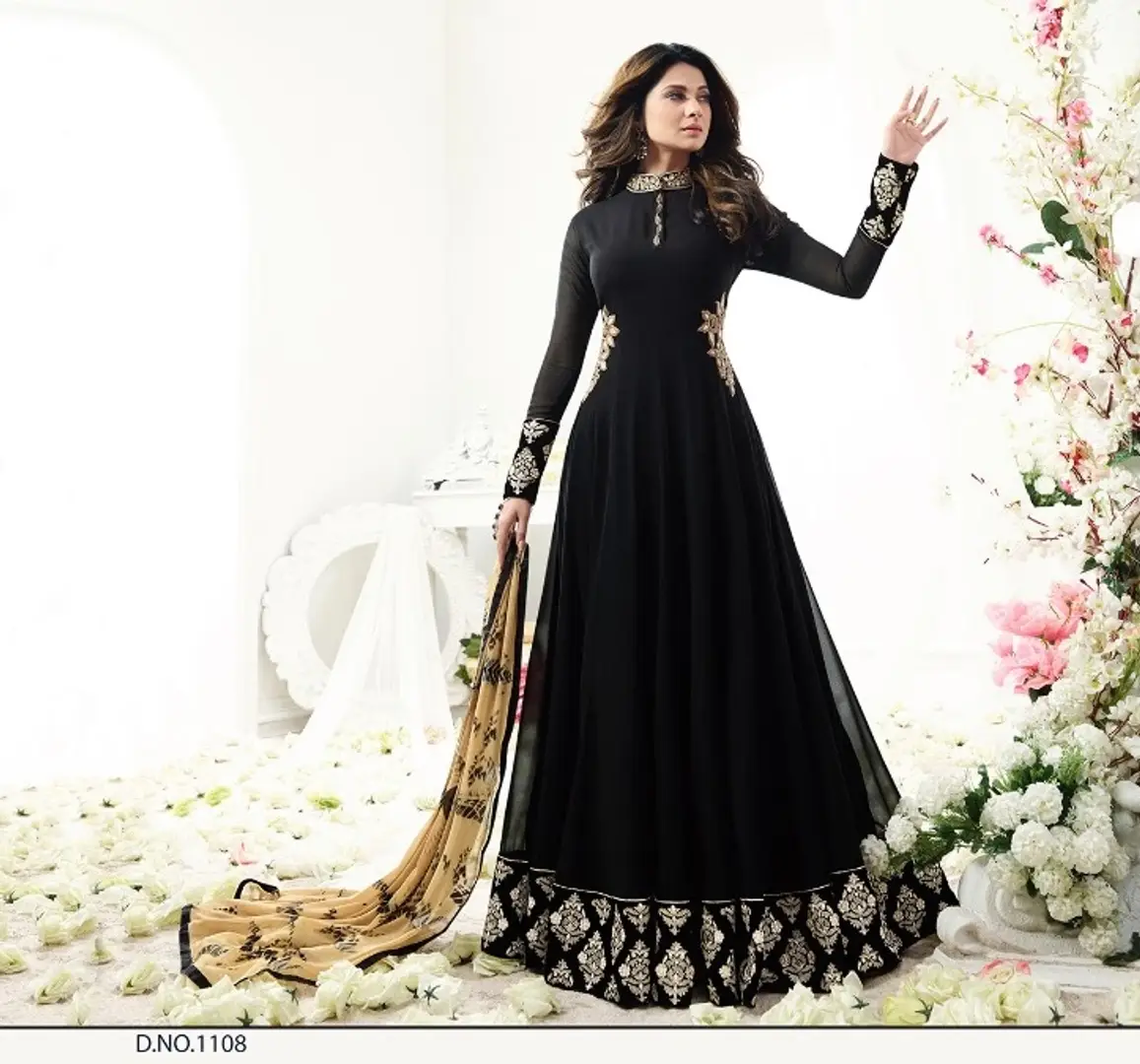 black georgette dress material