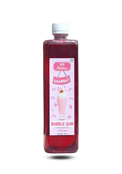 Love Mithaas Pinkish Colour Bubble Gum Flavor Sharbat l Mocktail l Syrup, 750ML