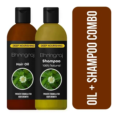 Hair Care Combo 4 (Bhringraj Oil + Bhringraj Shampoo)