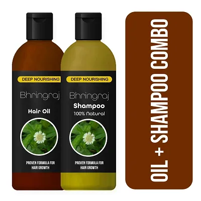 Hair Care Combo 4 (Bhringraj Oil + Bhringraj Shampoo) Hair Care Combo 4 (Bhringraj Oil + Bhringraj Shampoo)
