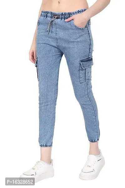 Buy EZIA OUTFIT EziaOutfit Cargo Style Denim Jogger for Women's and Girls  (Light Bllue) Online In India At Discounted Prices
