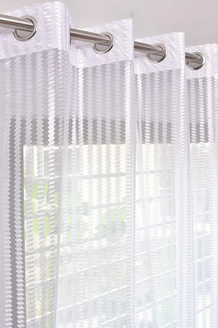 Sheer Net Modern Window Curtains 4 X 5 Feet 2 Piece