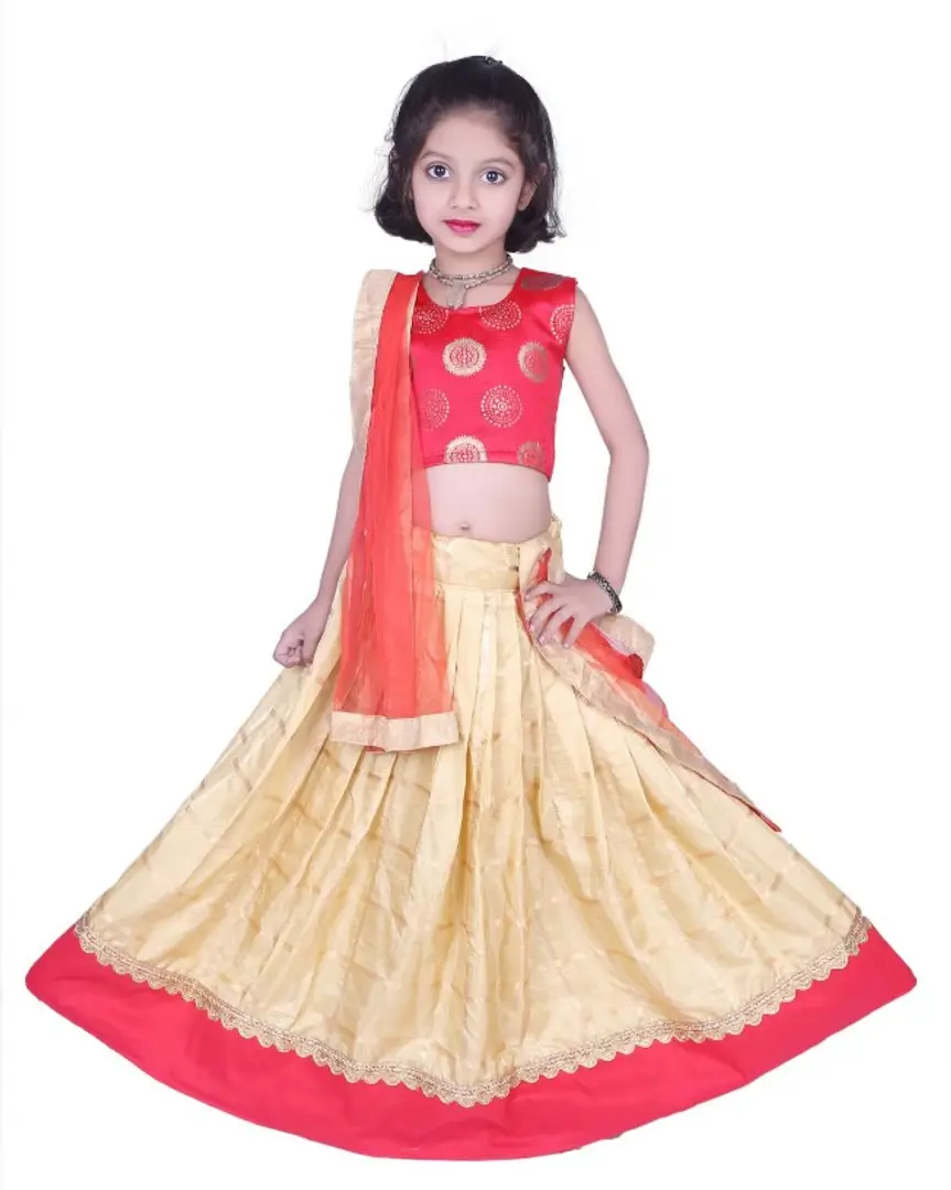 Combo Fully Stitched Baby Girls Lehenga Choli Ethnic Wear Self Design  Lehenga, Choli and Dupatta Set (