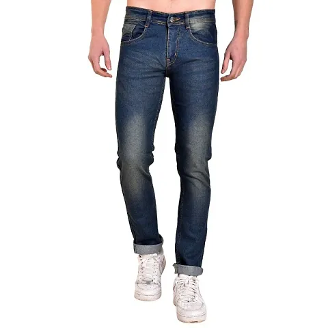 Stunning Denim Solid Mid-Rise Jeans for Men
