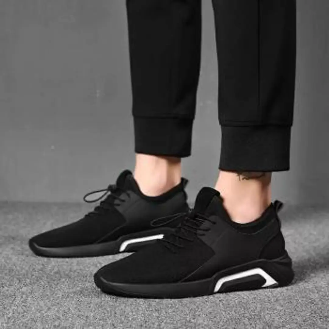 Black Mesh Casual Sports Shoes for Men's