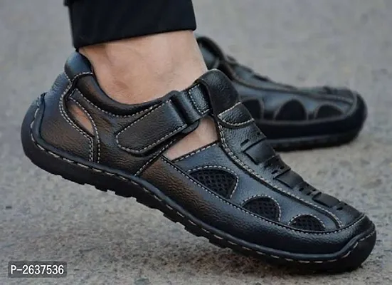 Men's Black Synthetic Comfort Sandal Men's Black Synthetic Comfort Sandal