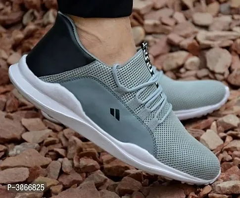Ultra Lite Grey Sports Sneakers For Men