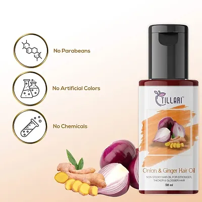 Tillari Onion Ginger Non Sticky Hair Oil For Stronger Hair Growth Pa Tillari Onion Ginger Non Sticky Hair Oil For Stronger Hair Growth Pa