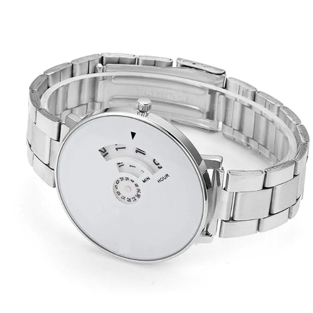 PAIDU Black Quartz Metal Mesh Wrist Watch Mens Boy Turntable Dial Digital  Gift | eBay