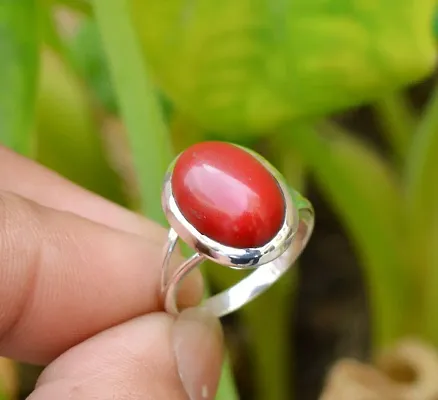 Moonga silver ring 2025