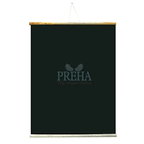 Preha The Smart Choice 1.5X2 F45 x 60 x 1 Centimeterseets (18x23 Inchs) Wall Hanging Non-Magnetic Black Roll Up Board