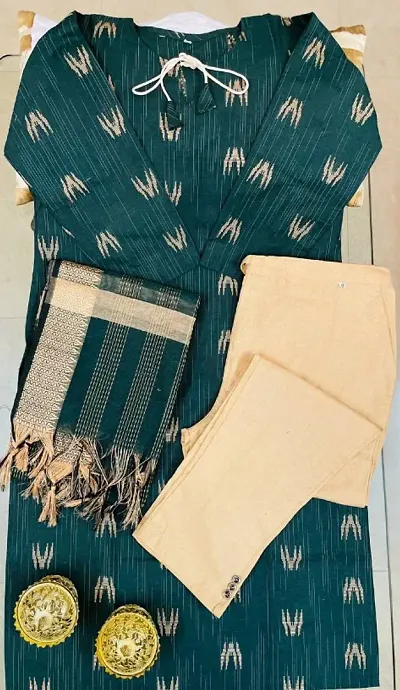 Cotton Suitupnow Trendy Kurti With Bottomwear And Dupatta from Fashion Wave