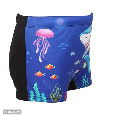 mitushi products Boy's Polyester Swim Shorts Shark (Royal Blue, 5-6 Years)-thumb3