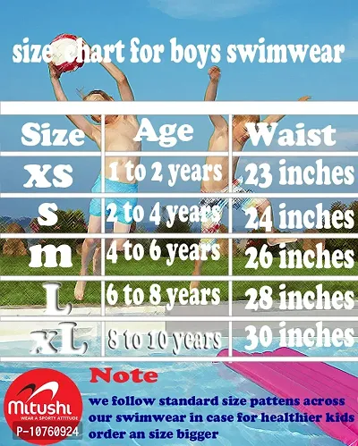 mitushi products Boy's Polyester Swim Shorts Shark (Royal Blue, 5-6 Years)-thumb5