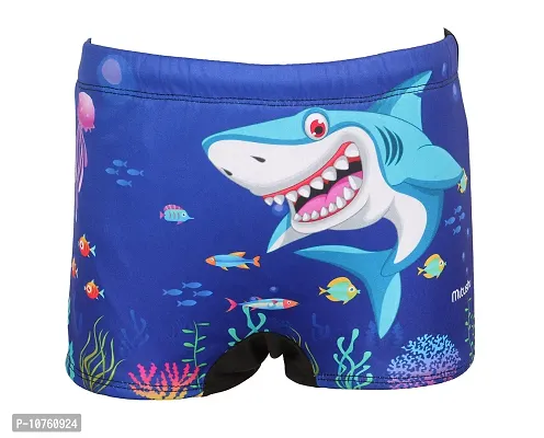 mitushi products Boy's Polyester Swim Shorts Shark (Royal Blue, 5-6 Years)-thumb0