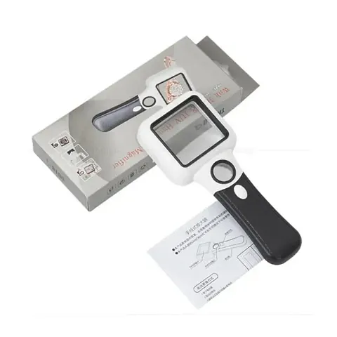 Handheld Magnifying Glass, Portable Dual Lens Magnifier, Unbreakable Handheld UV-LED Lamps with Illumination for Reading Visually Impaired