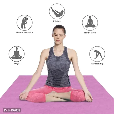 DecorSecrets Anti-Skid Yoga Mat for Men  Women, Exercise for Gym/Home Workout Fitness Green 6 mm Yoga Mat (Pink)-thumb4