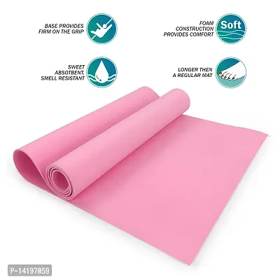 DecorSecrets Anti-Skid Yoga Mat for Men  Women, Exercise for Gym/Home Workout Fitness Green 6 mm Yoga Mat (Pink)-thumb2
